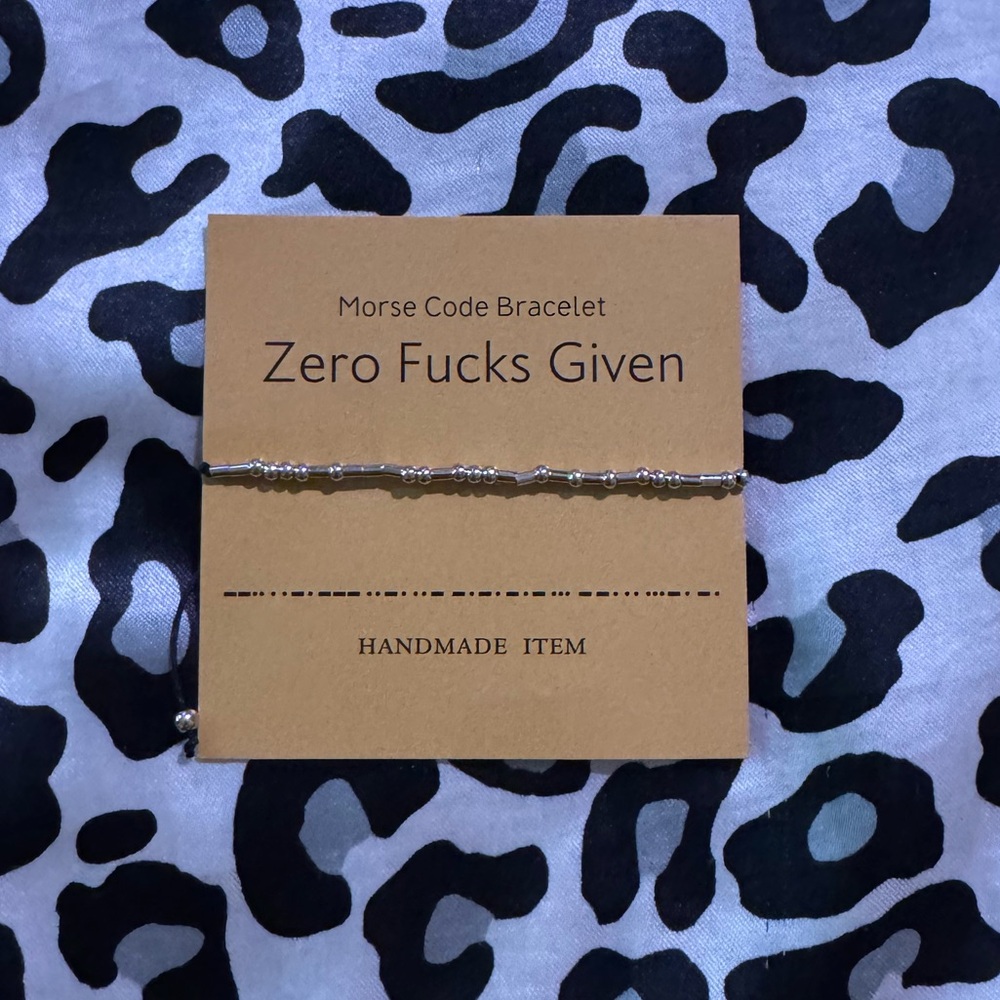 Zero F*cks Given Morse Code simple, subtle, & elegant bracelet